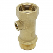 Штуцер трехходовой Aquario - 1" x 1" x 1/4" (латунь)