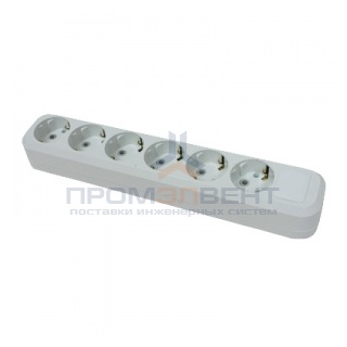 Колодка Makel 16А 6 розеток с заземлением